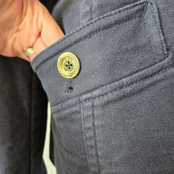 Juicy Couture Y2K Navy Peacoat, Branded Gold Buttons. Nautical Lining. Size L - Picture 5 of 15